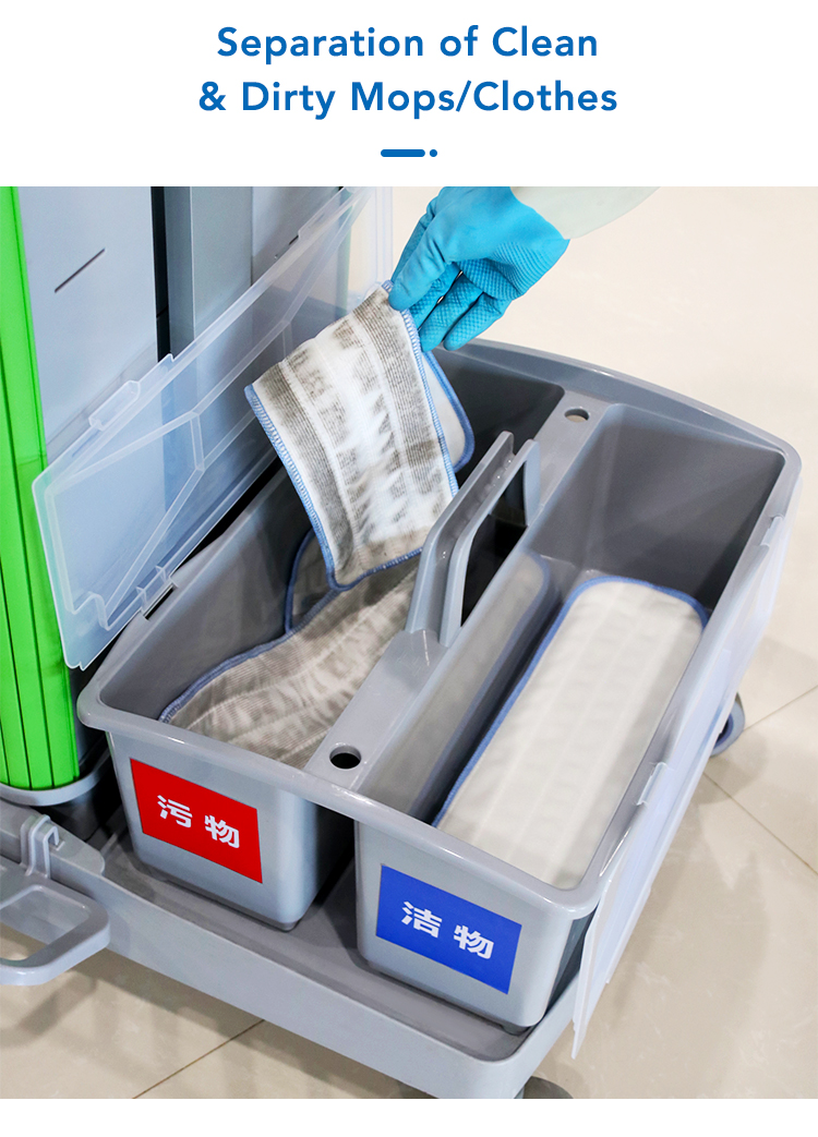CT Flat Mopping Roll Top Cabinet Trolley - Cleanic Cleaning Equipment